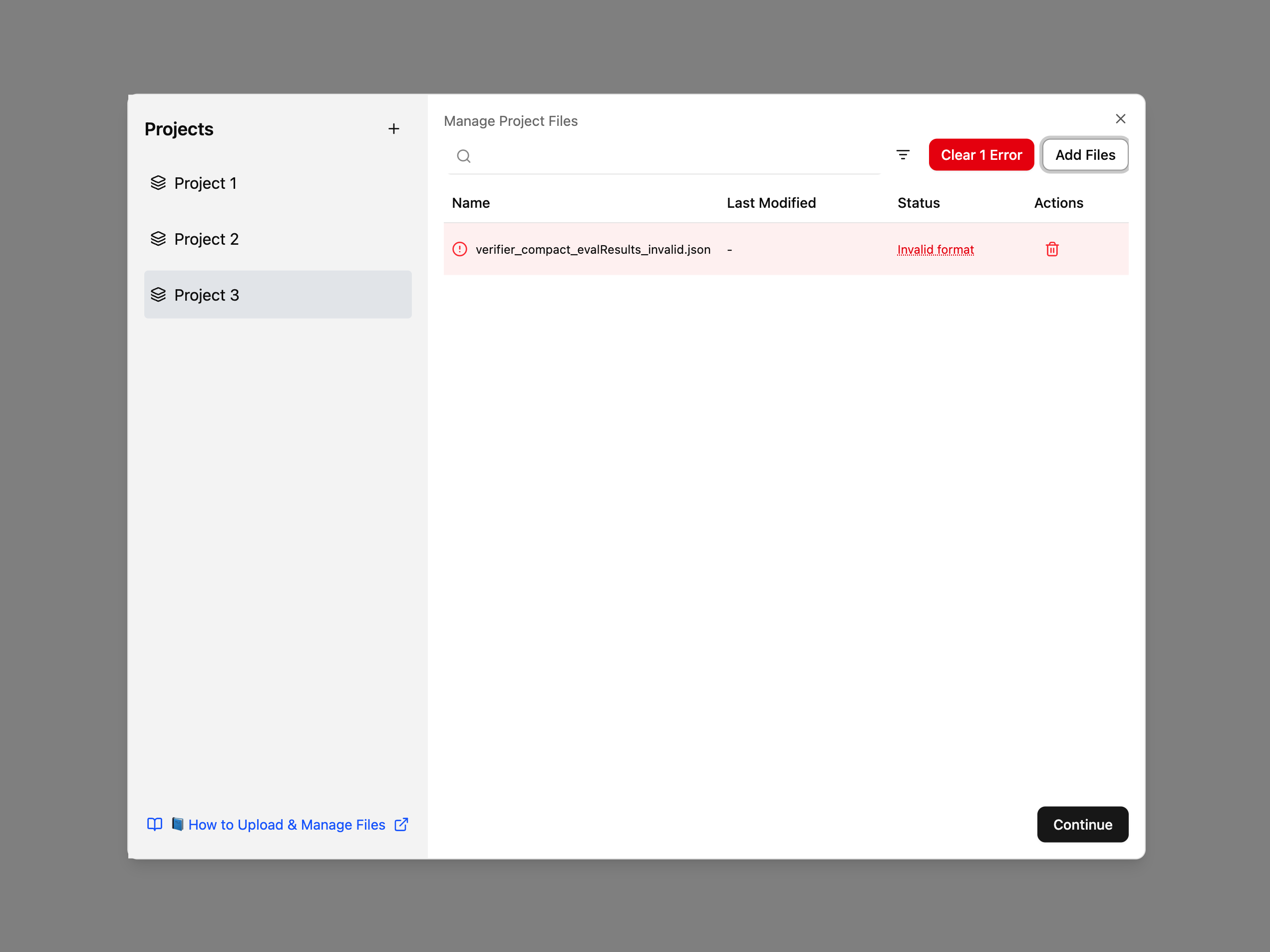 Invalid JSON error message