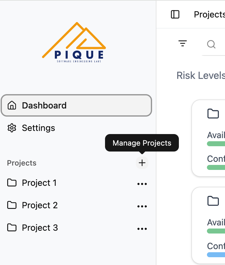 Project management sidebar
